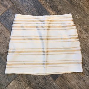 J Crew Factory Gold Stripe Glitter Skirt Holiday 8
